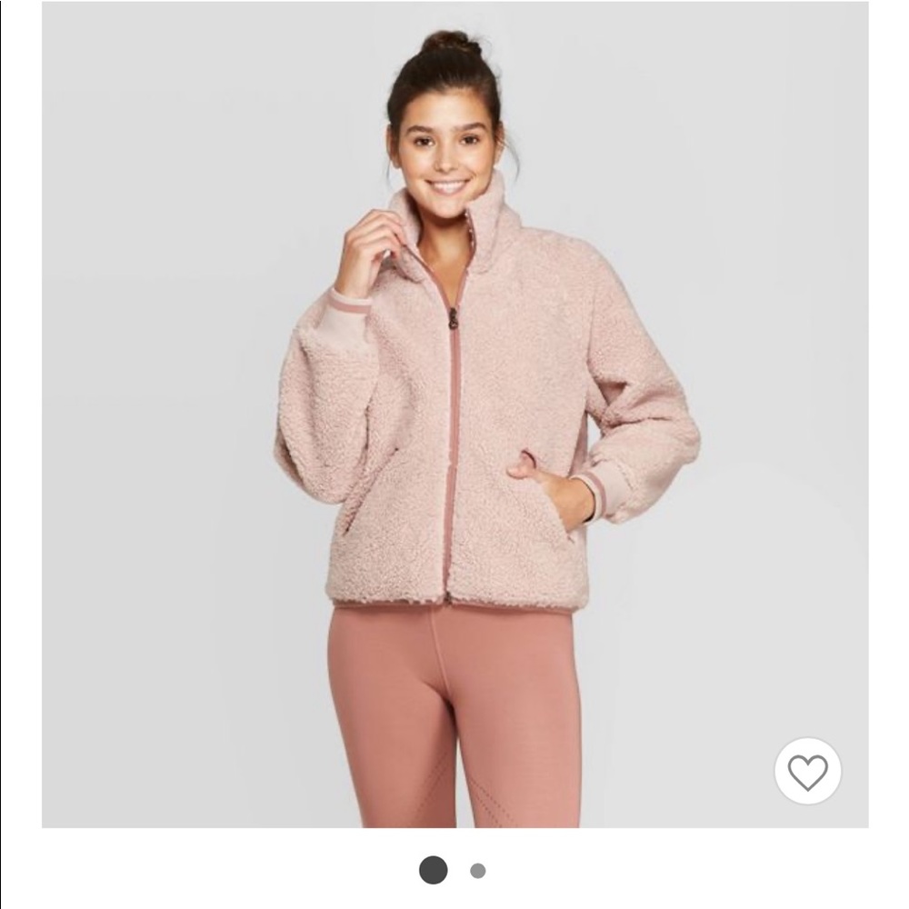 Pink Teddy Coat Zip Up Jacket